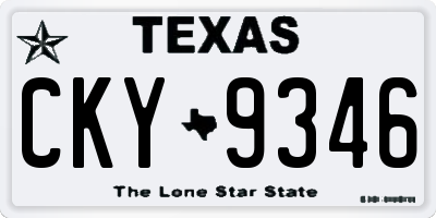 TX license plate CKY9346