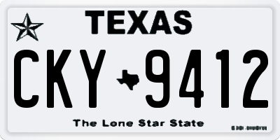 TX license plate CKY9412