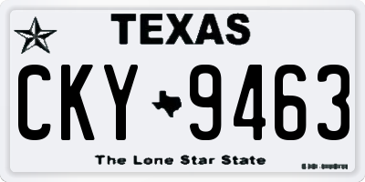 TX license plate CKY9463