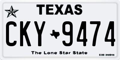 TX license plate CKY9474