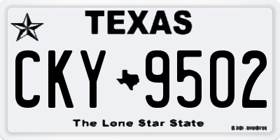 TX license plate CKY9502