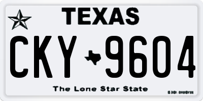 TX license plate CKY9604