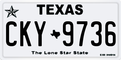 TX license plate CKY9736