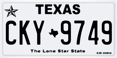 TX license plate CKY9749