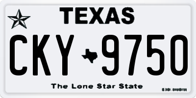 TX license plate CKY9750
