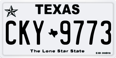 TX license plate CKY9773