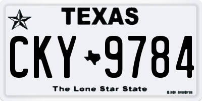 TX license plate CKY9784