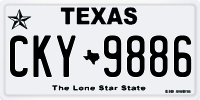 TX license plate CKY9886