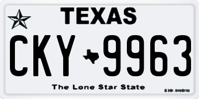 TX license plate CKY9963