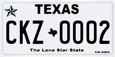 TX license plate CKZ0002