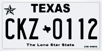 TX license plate CKZ0112
