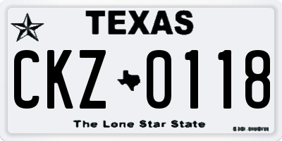 TX license plate CKZ0118