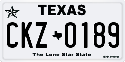 TX license plate CKZ0189