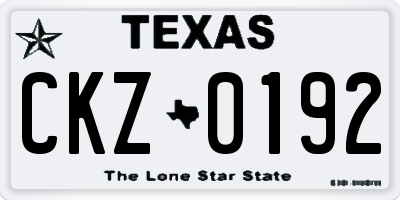TX license plate CKZ0192