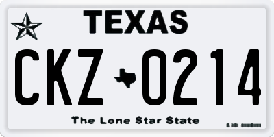 TX license plate CKZ0214