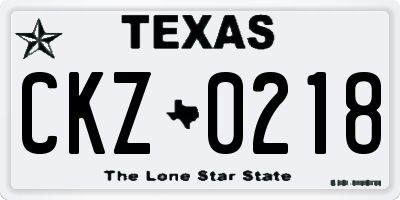 TX license plate CKZ0218