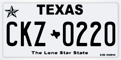 TX license plate CKZ0220