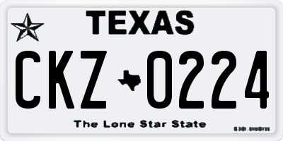 TX license plate CKZ0224