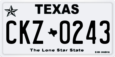TX license plate CKZ0243