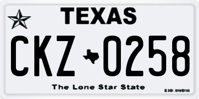 TX license plate CKZ0258