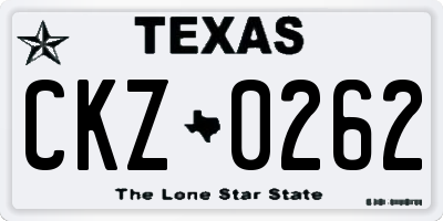 TX license plate CKZ0262