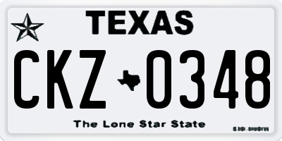TX license plate CKZ0348