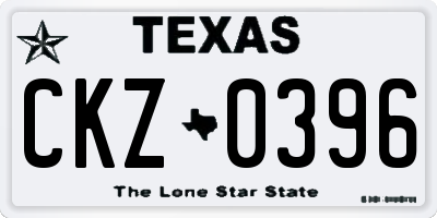 TX license plate CKZ0396