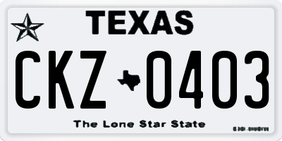 TX license plate CKZ0403