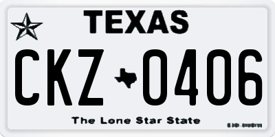 TX license plate CKZ0406