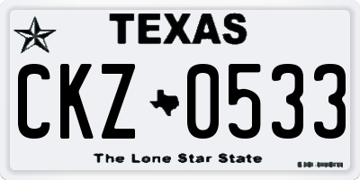 TX license plate CKZ0533