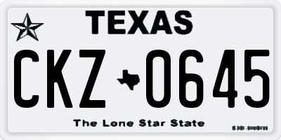 TX license plate CKZ0645