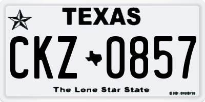 TX license plate CKZ0857