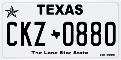 TX license plate CKZ0880