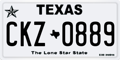 TX license plate CKZ0889