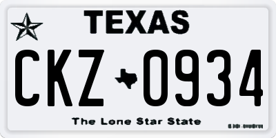 TX license plate CKZ0934