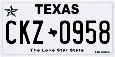 TX license plate CKZ0958