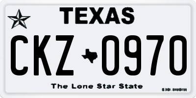 TX license plate CKZ0970