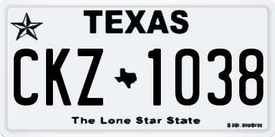 TX license plate CKZ1038