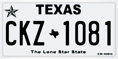 TX license plate CKZ1081