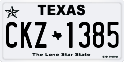 TX license plate CKZ1385