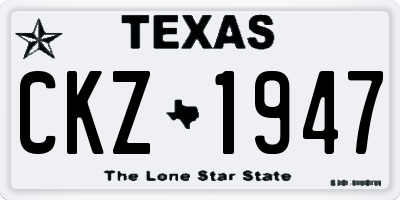 TX license plate CKZ1947