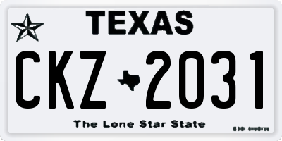 TX license plate CKZ2031