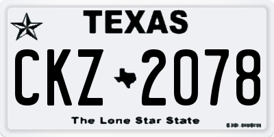 TX license plate CKZ2078
