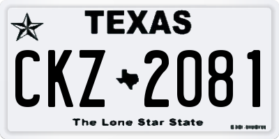 TX license plate CKZ2081