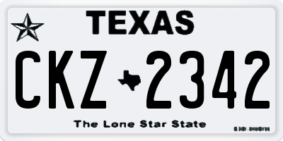 TX license plate CKZ2342