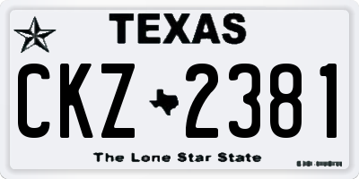 TX license plate CKZ2381