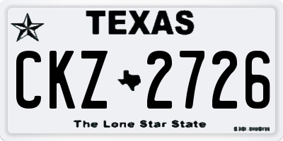 TX license plate CKZ2726