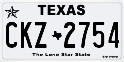 TX license plate CKZ2754