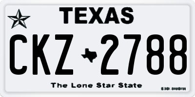 TX license plate CKZ2788