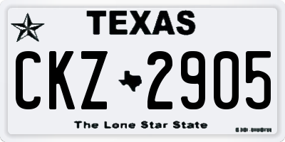 TX license plate CKZ2905